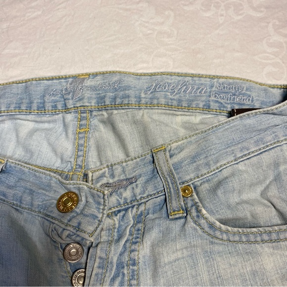 7 for All Mankind Lightweight Jeans LowRise Light Wash Josefina Skinny Boyfriend - Picture 15 of 15
